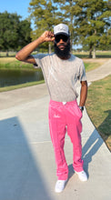 Load image into Gallery viewer, Fly Man Stacked Trackpants ( Pink )