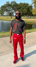 Load image into Gallery viewer, Fly Man Stacked Trackpants ( Red )