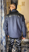 Load image into Gallery viewer, 'High End' Leather Navy Jacket