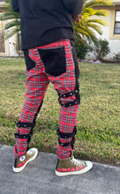 Load image into Gallery viewer, Funky Style Plaid Buckle Jeans