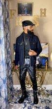 Load image into Gallery viewer, 'High End' Leather Navy Jacket