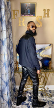 Load image into Gallery viewer, 'High End' Leather Navy Jacket