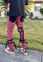 Load image into Gallery viewer, Funky Style Plaid Buckle Jeans