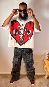 Crying Hearts Cropped Shirt