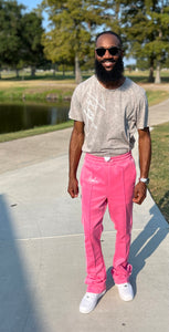 Fly Man Stacked Trackpants ( Pink )