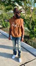 Load image into Gallery viewer, A Vibe Custom Sleeveless Hoodie ( Brown )

