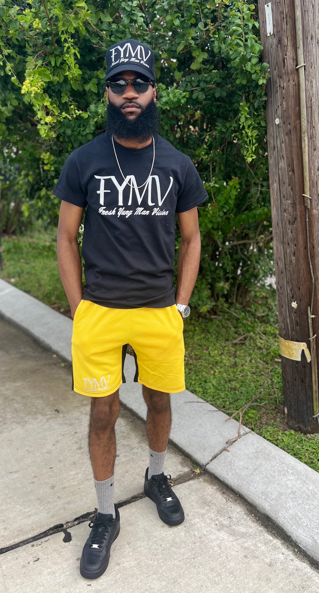 Color Block Shorts Yellow