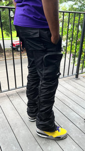 Too Wavy Stacked Flare Pants (Black)