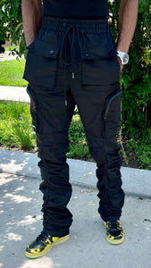 Too Wavy Stacked Flare Pants (Black)