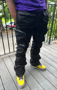 Too Wavy Stacked Flare Pants (Black)