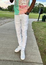 Load image into Gallery viewer, White Diamond Denim Jeans
