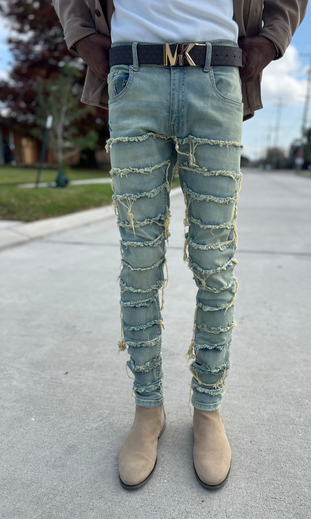 Indigo Twill Skinny Jeans