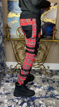 Load image into Gallery viewer, Funky Style Plaid Buckle Jeans
