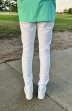 Load image into Gallery viewer, White Diamond Denim Jeans
