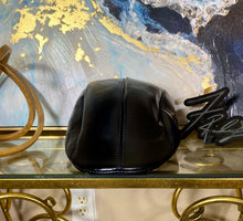 Load image into Gallery viewer, Black Leather NewsBoy Cap
