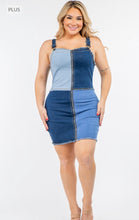 Load image into Gallery viewer, Denim Lover Patch Zip Dress
